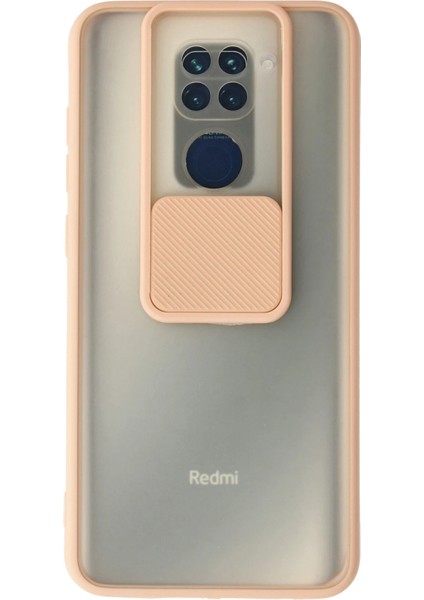 Xiaomi Redmi Note 9 Kılıf Palm Buzlu Kamera Sürgülü Silikon - Pembe Drstr