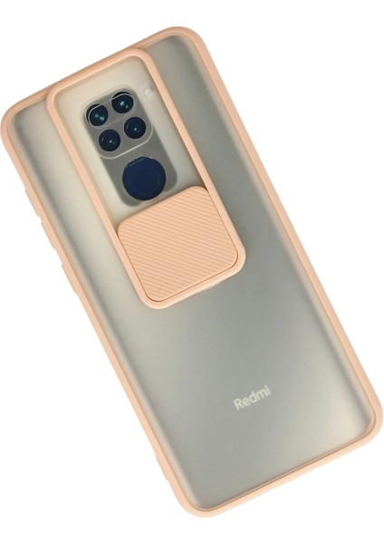 Xiaomi Redmi Note 9 Kılıf Palm Buzlu Kamera Sürgülü Silikon - Pembe Drstr