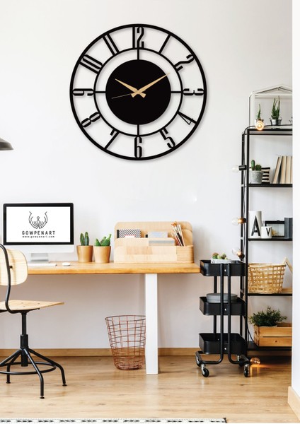 Rakamlı Metal Siyah Duvar Saati, Ev ve Ofis Için, 50X50 cm modelleri