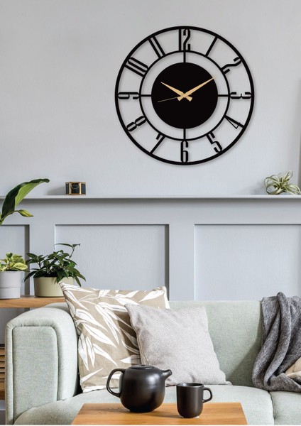 Rakamlı Metal Siyah Duvar Saati, Ev ve Ofis Için, 50X50 cm fırsatları