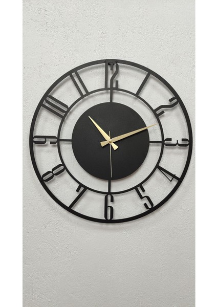 Rakamlı Metal Siyah Duvar Saati, Ev ve Ofis Için, 50X50 cm indirimleri