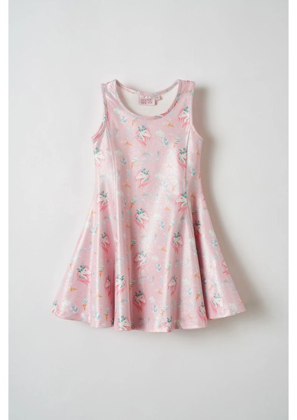 Unicorn In Wonderland Pembe Elbise