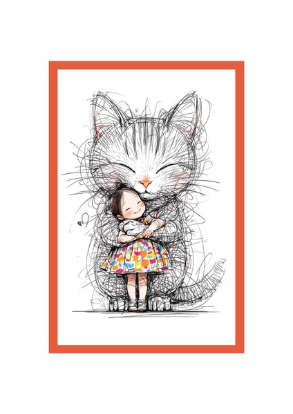 Sevimli Kedi Tasarımlı Hediye Kartları & Karpostallar | 10X15 cm
