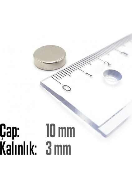 Neodyum Mıknatıs Silindir Çap 10MM , Kalınlık 3mm ( 10 Adet) fiyatları
