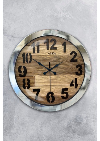 Şık 36 cm Krom Metal Duvar Saati, Modern ve Sade Tasarım ile Evinizde Şıklık Sağlar.