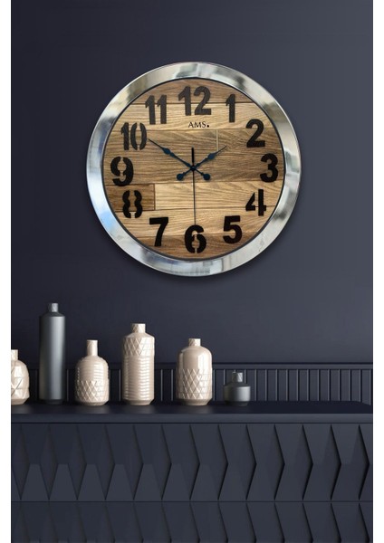 Şık 36 cm Krom Metal Duvar Saati, Modern ve Sade Tasarım ile Evinizde Şıklık Sağlar. fiyatları