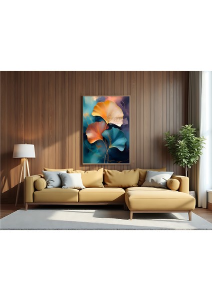 Metal Çerçeveli Gerçek Camlı Tablo Ginkgo Biloba modelleri