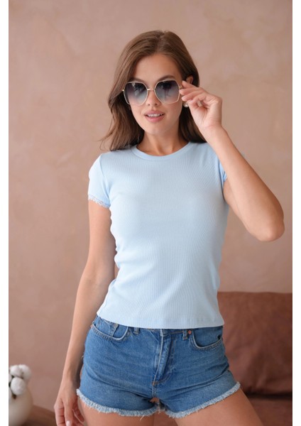 Dantel Detaylı Örme Body Bluz