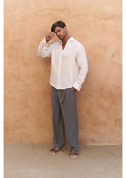 Lorenza Kemer Detay Antrasit Erkek Pantolon modelleri