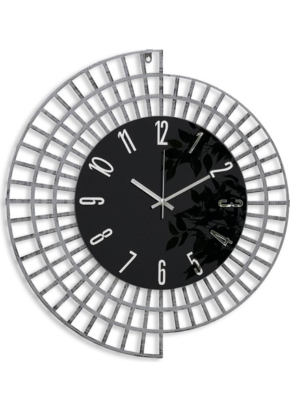 60 cm Metal Çerçeve Dekoratif Duvar Saati, Siyah-Gri Şık Tasarım modelleri
