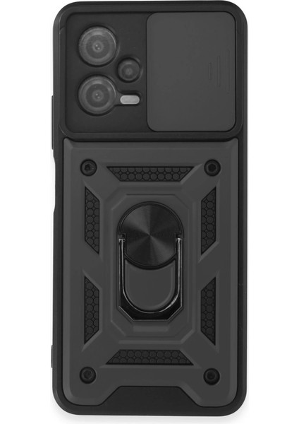 Xiaomi Redmi Note 12 5g Kılıf Pars Lens Yüzüklü Silikon - Siyah Drstr