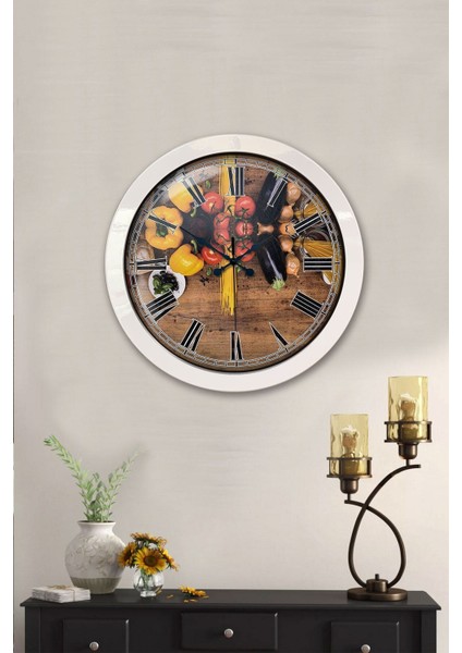 Beyaz Metal Mutfak Duvar Saati, 36 Cm, Şık ve Fonksiyonel Dekorasyon Parçası fiyatları