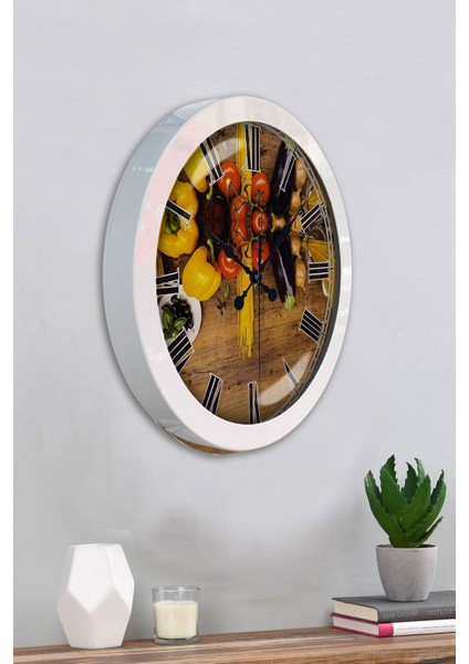 Beyaz Metal Mutfak Duvar Saati, 36 Cm, Şık ve Fonksiyonel Dekorasyon Parçası fırsatları