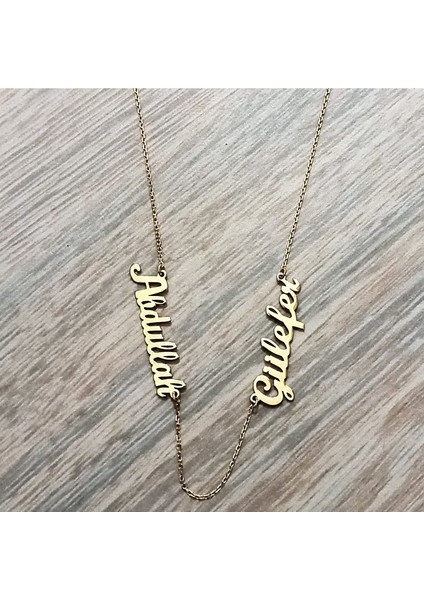 Ikili Isim Kolye Gümüş Kişiye Özel