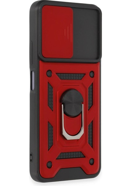Xiaomi Redmi Note 12 5g Kılıf Pars Lens Yüzüklü Silikon - Kırmızı Drstr