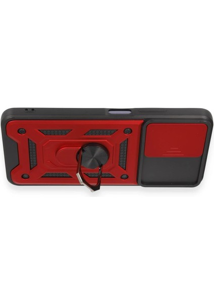 Xiaomi Redmi Note 12 5g Kılıf Pars Lens Yüzüklü Silikon - Kırmızı Drstr