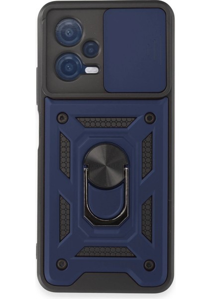 Xiaomi Redmi Note 12 5g Kılıf Pars Lens Yüzüklü Silikon - Lacivert Drstr