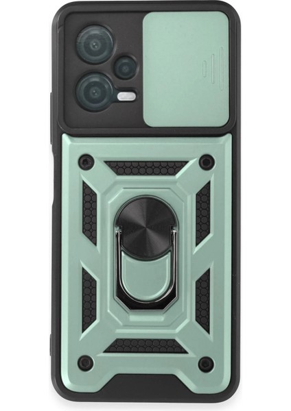 Xiaomi Redmi Note 12 5g Kılıf Pars Lens Yüzüklü Silikon - Yeşil Drstr