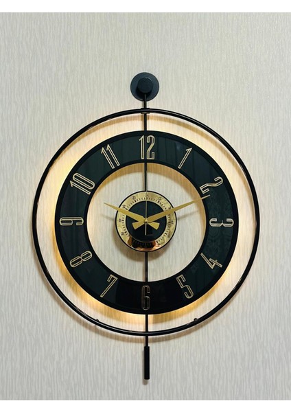 Şeffaf ve Siyah Renkli Orta Boy Işıklı Cam Duvar Saati, 50X70 cm indirimleri
