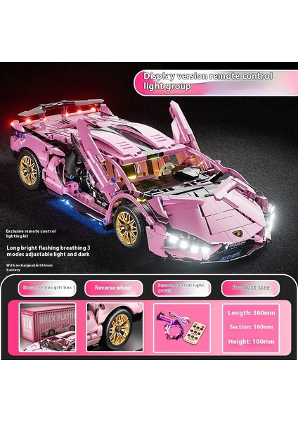 Lambo Cyberpunk Spor Araba Modeli Yapı Taşları Yarış Arabası Montajlı Oyuncaklar (Yurt Dışından)