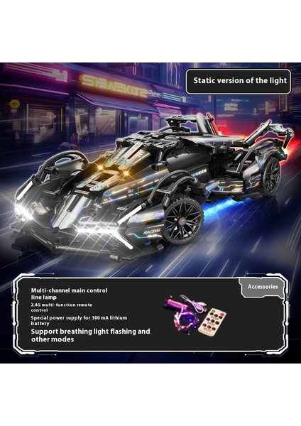 Lambo Cyberpunk Spor Araba Modeli Yapı Taşları Yarış Arabası Montajlı Oyuncaklar (Yurt Dışından)