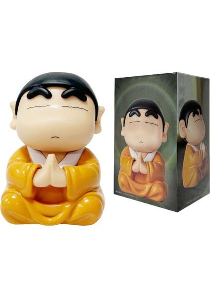 Crayon Shin-Chan Nohara Shinnosuke Iyi Şanslar Lotus Lian Lian Jie Gong Buddha Küçük Yeni El Kuklası Masaüstü Araba Süsü Modeli (Yurt Dışından)