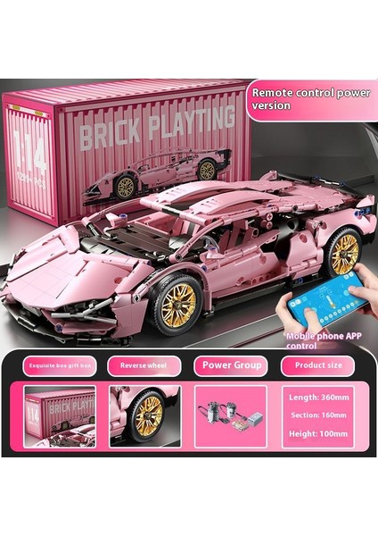 Lambo Cyberpunk Spor Araba Modeli Yapı Taşları Yarış Arabası Montajlı Oyuncaklar (Yurt Dışından)