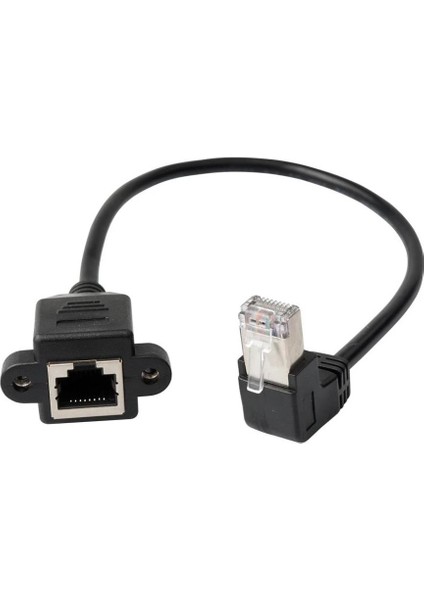 Rj45 90 Derece Panel Tipi Uzatma Kablosu 50 Cm