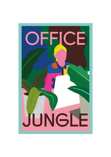 Office Jungle – Ofis Ormanı Temalı Eğlenceli Not Kartı ve Kartpostal | 10×15 cm