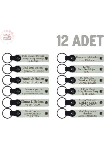 Sınıf Öğretmeninden Özel Mesajlı Karne Hatırası Anahtarlık 12’li Set, Minikler Için Hediye, Beyaz