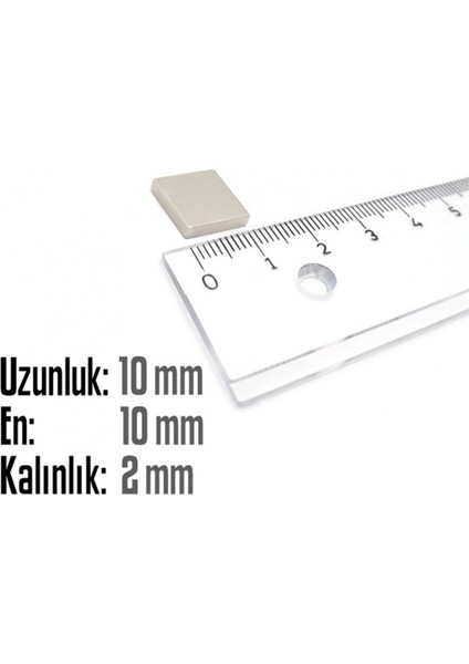 Neodyum Mıknatıs Köşeli 10X10MM , Kalınlık 2 mm (10 Adet) fiyatları