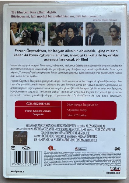 Serseri Mayınlar DVD Bir Ferzan Özpetek Filmi (Orjnal Dönem Baskı Dvd)