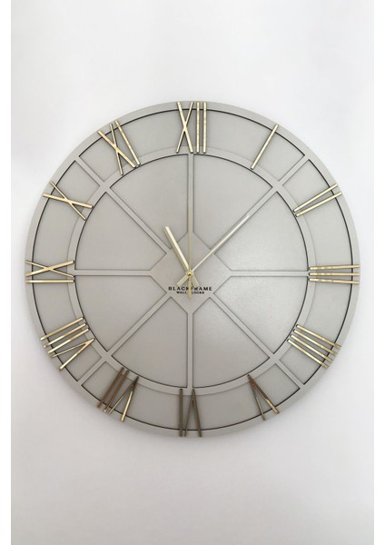 Modern Açık Gri ve Altın Detaylı Büyük Duvar Saati, 50X50 cm fiyatları