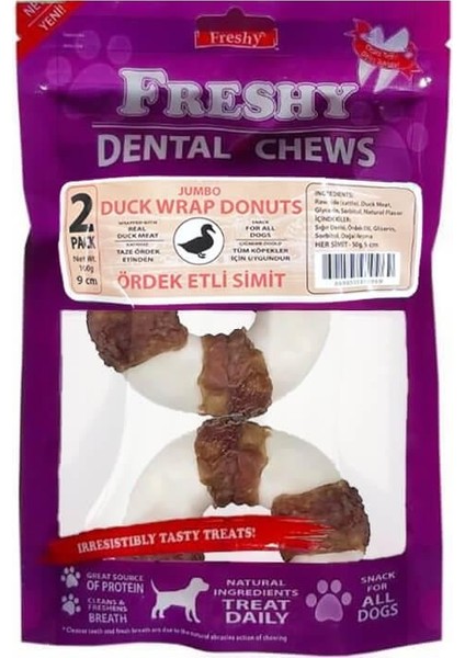 Duck Wrap Donuts Ördek Etli Deri Simit 100 gr 2 Adet 9 cm
