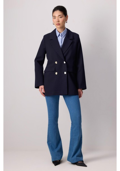 Sedef Düğmeli Blazer Ceket