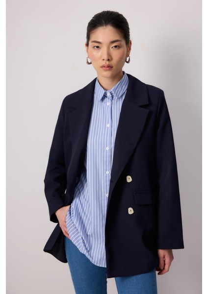 Sedef Düğmeli Blazer Ceket