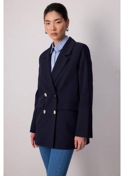 Sedef Düğmeli Blazer Ceket