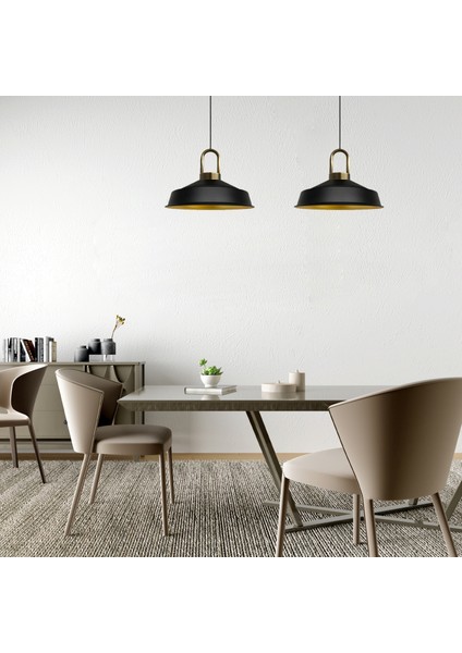 Siyah Asaletli Eskitme Kilit Kafa Tekli Avize Retro Sarkıt Ofis Showroom Salon Mutfak Avizeleri