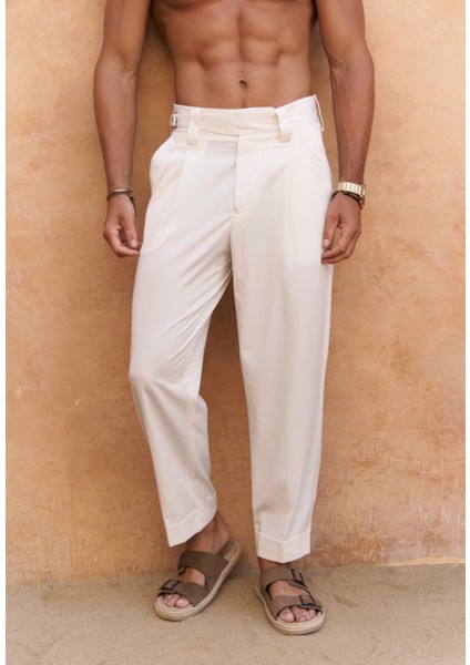 Lorenza Kemer Detay Ekru Erkek Pantolon indirimleri