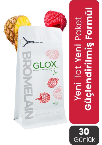 Bromelain Ekstraktlı Glox Tea 2'li Paket 60 Günlük Kullanım