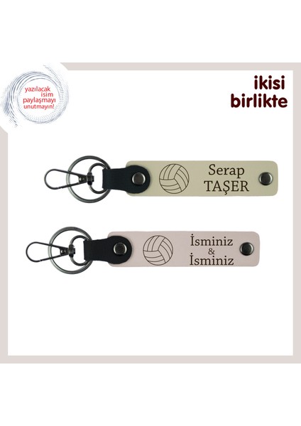 Ilk Servis Heyecanına Uygun Hediye, Yazılabilir Deri Anahtarlık Seti, Sütlü Kahve-Pudra