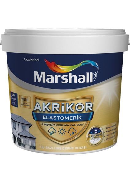 Akrikor Elastomerik Boya K2 15 Lt (20 Kg)