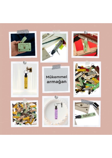 Pembe & S Kahve, Bebek Mevlütleri Için, 14'lü Set, Kişisel Isimli Deri Anahtarlık, Anlamlı Hatıra modelleri