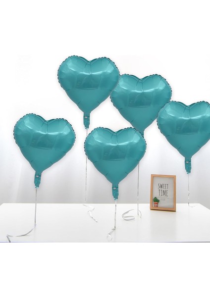 18 Inç Kalp Şeklinde Turkuaz Folyo Balon – Parti ve Doğum Günü Süsü fırsatları