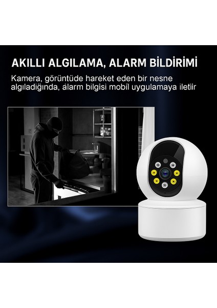 5g Destekli Akıllı Güvenlik Kamerası 360° Döner, Gece Görüşlü, Çift Yönlü Konuşma- Cmr- 23
