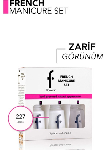 Yarı Transparan & Parlak Bitişli 3'lü French Manikür Seti