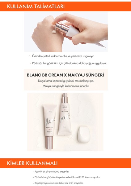 Aydınlatıcı&Ton Eşitleyici Çok Fonksiyonlu BB Krem M Perfect Blanc BB Cream SPF50+/PA++++ 21/Vanilla