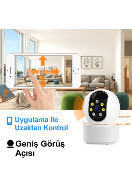 5g Destekli Akıllı Güvenlik Kamerası 360° Döner, Gece Görüşlü, Çift Yönlü Konuşma- Cmr- 23
