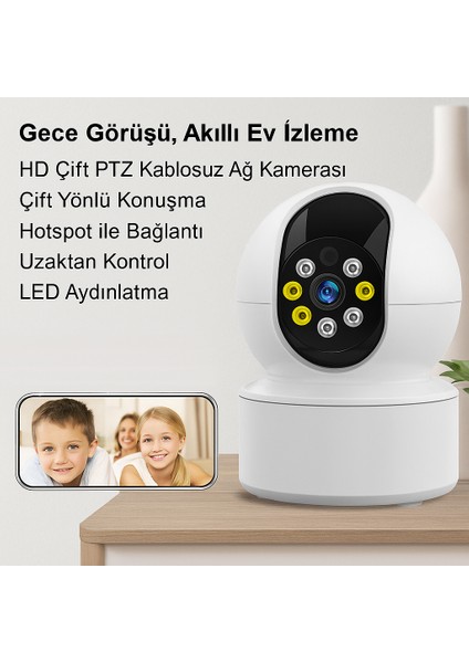 5g Destekli Akıllı Güvenlik Kamerası 360° Döner, Gece Görüşlü, Çift Yönlü Konuşma- Cmr- 23