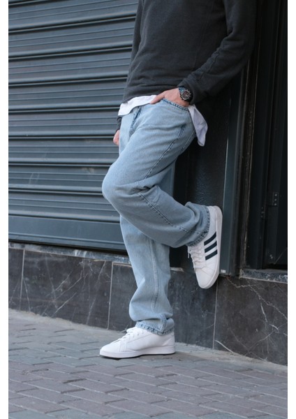 Erkek Baggy Bol Kesim Pantolon Yıkamalı Şık ve Modern modelleri